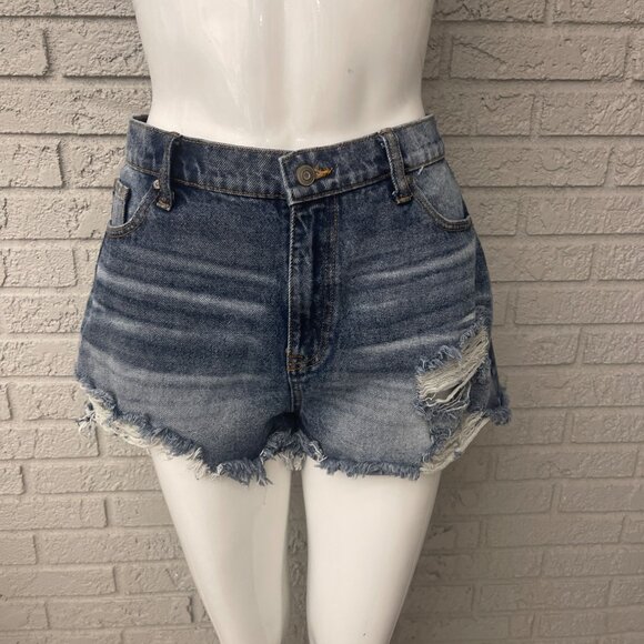 NoBo Girls High Rise Distress Denim Shorts Size 13 Juniors - Picture 2 of 6